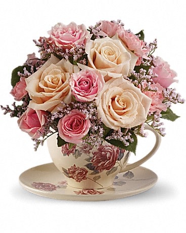 Teleflora's Victorian Teacup Bouquet Flower Arrangement